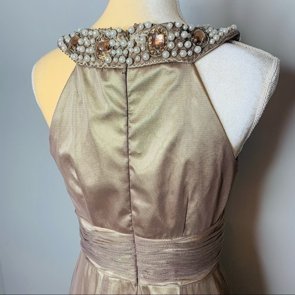 David’s Bridal Metallic Tulle Halter Gown Size 6 - Picture 10 of 14